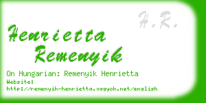 henrietta remenyik business card